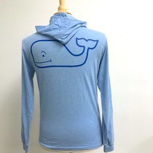 Vineyard Vines Whale hooded long sleeve blue cotton graphic whale t shirt XS